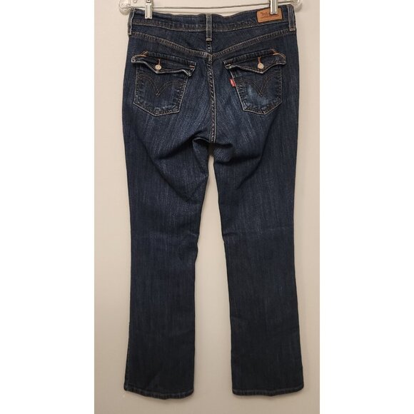 Levis 515 Boot Cut Jeans Blue Medium Wash Denim Button Pockets Womens 6M EUC - Picture 6 of 16